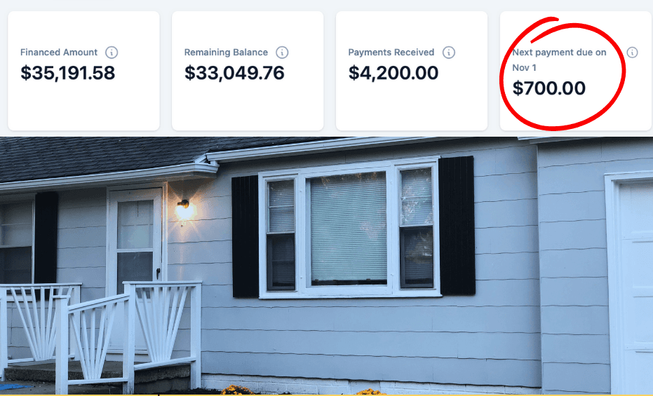 A house with the consistent monthly payment Sierra collects on it